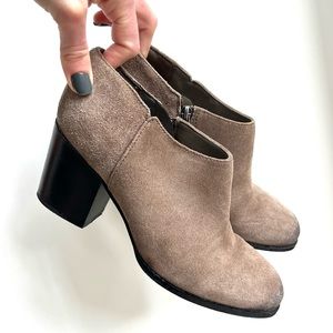 Clarks block heel booties